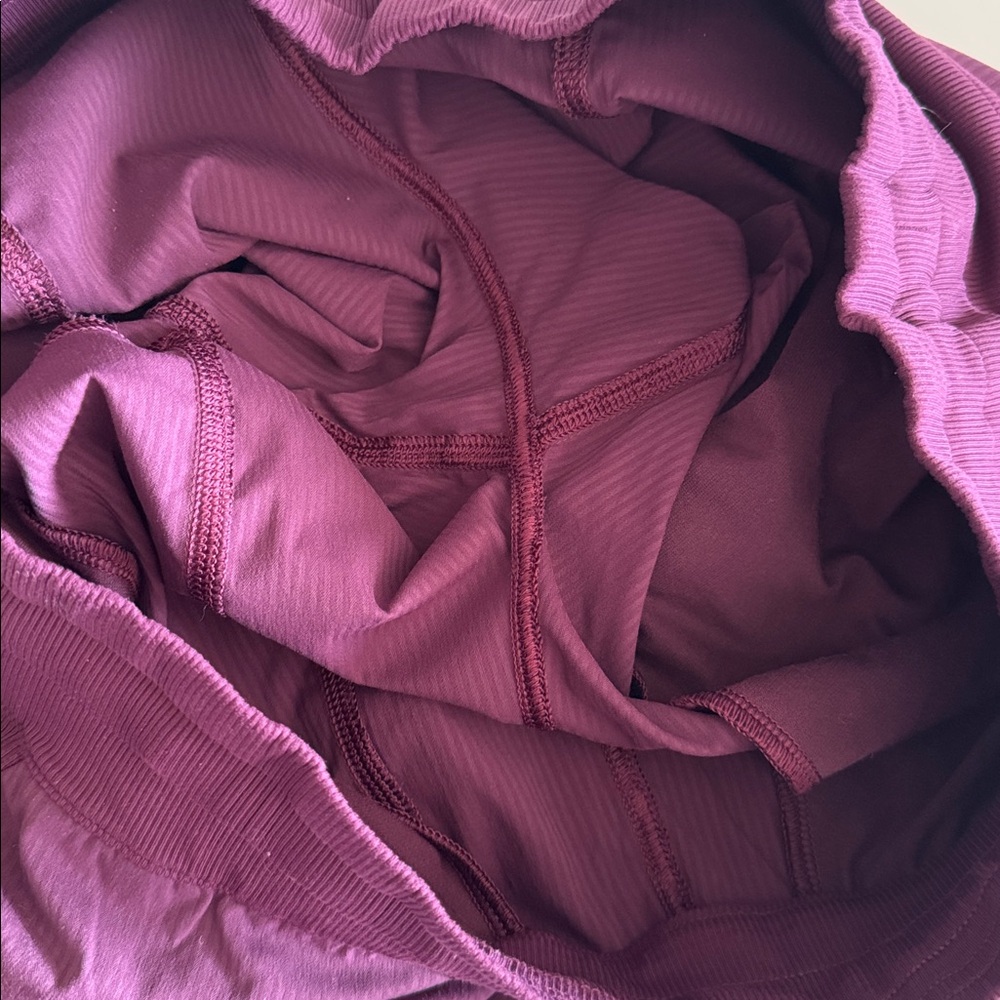 Lululemon Dance Studio Unlined Pinstripe Plum Burgundy Track Pants size 12 - Picture 7 of 8